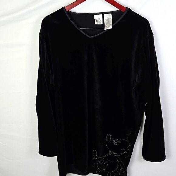 The Disney Store Mickey Mouse Velour Black 2pc Pants Set Sz 1X - Picture 2 of 12